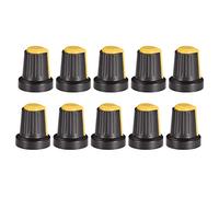sourcing map 10Pcs 6mm Shaft Hole Knob for Speaker Effect Pedal Amplifier Potentiometer Knob Yellow