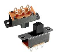 sourcing map 10Pcs 6mm Vertical Slide Switch DPDT 2P2T 6 Terminals PCB Panel Latching