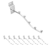 sourcing map 10Pcs 7.48" Wall Mount Waved Hanger Rack 5 Beads, Metal Clothes Hook Garment Display Hooks Wall Hangers Organizer for Homes, Clothing Stores, Boutiques, Supermarkets (Silver)