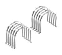 sourcing map 10pcs 7 Inch 180mm Conduit Clamps, M180 U Tube Pipe Clamp, Stainless Steel Rigid Pipe Strap, U Shaped Bracket with Two Hole for Pipe Tube Hose Wire Cord Fixing