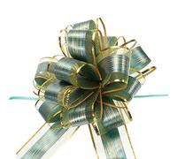 sourcing map 10pcs 7 Inch Large Pull Bow Gift Wrapping Bows Ribbon Organza Green for Wedding Baskets Presents Christmas Party