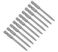 sourcing map 10pcs 75mm Long 1/4" Hex Shank T15 Magnetic Torx Head Screwdriver Bits S2 High Alloy Steel