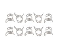 sourcing map 10pcs 7mm Spring Band Type Action Fuel/Silicone Vacuum Hose Pipe Clamp Low Pressure Air Clip Clamp, Nickel Plated