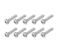 sourcing map 10Pcs #8-32 x 3/4" Torx Security Machine Screws, 304 Stainless Steel Button Head Screws Bolt Tamper Resistant for Anti-Theft Tamper Proof, Silver