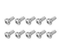 sourcing map 10Pcs #8-32 x 3/8" Torx Security Machine Screws, 304 Stainless Steel Button Head Screws Bolt Tamper Resistant for Anti-Theft Tamper Proof, Silver