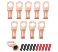 sourcing map 10pcs 8 AWG M8 Battery Lugs Ring Terminals, 5/16" 8mm Gold