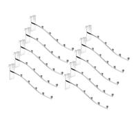 sourcing map 10Pcs 8" Gridwall Waterfall Hooks, 5 Ball Metal Display Hangers, Wire Grid Wall Accessories for Home, Clothing Retail Shop, Silver