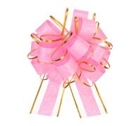 sourcing map 10pcs 8 Inch Large Pull Bow Gift Wrapping Bows Ribbon Organza Pink for Wedding Baskets Presents Christmas Valentine's Day Party