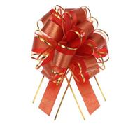 sourcing map 10pcs 8 Inch Large Pull Bow Gift Wrapping Bows Ribbon Organza Red for Wedding Baskets Presents Christmas Valentine's Day Party