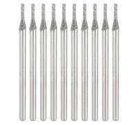 sourcing map 10pcs 80 Grits Diamond Hole Saw Cylindrical Head Grinding Drill Bits 1.1mm Cylinder Head Carving Drilling Hole Tools with 2.35mm(3/32") Shank for Gems Glass Agate Jade Emerald