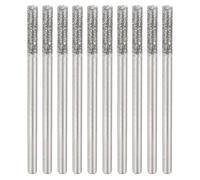 sourcing map 10pcs 80 Grits Diamond Hole Saw Cylindrical Head Grinding Drill Bits 2.0mm cylinder Head Carving Drilling Hole Tools with 2.35mm(3/32") Shank for Gems Glass Agate Jade Emerald