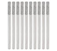 sourcing map 10pcs 80 Grits Diamond Hole Saw Cylindrical Head Grinding Drill Bits 2.5mm cylinder Head Carving Drilling Hole Tools with 2.35mm(3/32") Shank for Gems Glass Agate Jade Emerald