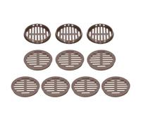 sourcing map 10Pcs 80mm/3.1in Air Vents Circular Soffit Vents, Drak Brown Plastic Soffit Vent Cover for Bathroom Home, Office, Kitchen, Cabinet, Wardrobe