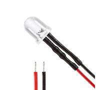 sourcing map 10Pcs 8mm Prewired LED, Red DC12V Clear Lens, Light Emitting Diodes