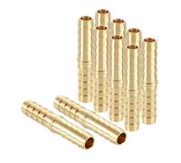 sourcing map 10pcs 8mm to 8mm Brass Hose Barb Fitting Metal Splicer | Mender for 3D Printing, Air Compressor, CNC Machine, Dies