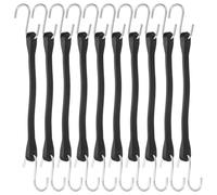 sourcing map 10Pcs 9"/23cm Bungee Cords with Hooks, Heavy Duty Rubber Bungee Straps with Metal Crimped S Hooks for Securing Tarps Cargo Trucks Canvases, Camping Gear, Black