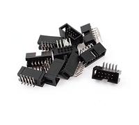 sourcing map 10pcs 90 Degree 10 Pin 2.54mm Male JTAG Socket Connector Box Header
