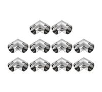 sourcing map 10Pcs 90 Degree 2-Way Elbow Pipe Fitting, Fit 19mm OD Pipe Stainless Steel Structural Joint Pipe Connector Chain Link Fence Clamp for Fence Railing Handrail DIY