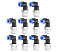 sourcing map 10pcs 90 Push to Connect Fittings 4mm ID x 1/4" NPT Male Thread Elbow Fitting Quick Connect Air Hose Pneumatic for Water Gas Oil Pipe