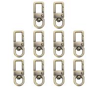 sourcing map 10Pcs 9mm Lanyard Swivel Snap Hooks, Push Keychain Clips with D Ring, Zinc Alloy Purse Hardware Accessories for Replacement Craft Lanyard Purse Bag Making, Bronze