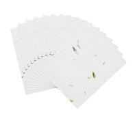 sourcing map 10Pcs A4 Mulberry Paper, Natural Wood Fiber Semi-Prepared Rice Paper Sheets Handmade Decoupage Art Tissue for Calligraphy Drawing Writing Scrapbooking, Red Flower Leaves 8.3"x11.7"