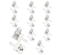 sourcing map 10Pcs AA Battery Spring Brass Contact Plate 14 x 11mm Positive Negative Unipolar Conversion Nickeling Plate for Battery Holder and Electronic Toys, One Way