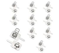 sourcing map 10Pcs AA Battery Spring Metal Contact Plate 13 x 12mm Positive Negative Unipolar Conversion Nickeling Plate for Battery Holder and Electronic Toys, Two Way