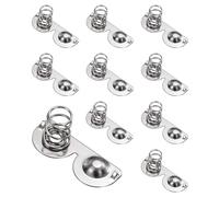 sourcing map 10Pcs AAA Battery Spring Metal Contact Plate 21 x 8mm Positive Negative Bipolar(inner circle) Conversion Nickeling Plate for Battery Holder and Electronic Toys