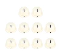 sourcing map 10Pcs ABS and Copper Potentiometer Knobs 1/4" Volume Tone Control Top Hat Knob for Guitar Instruments Audio Mixer Amplifier Beige