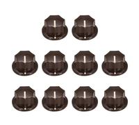 sourcing map 10Pcs ABS and Copper Potentiometer Knobs 1/4" Volume Tone Control Top Hat Knob for Guitar Instruments Audio Mixer Amplifier Brown
