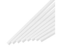 sourcing map 10Pcs ABS Plastic Rod Square Solid Bar 1/16" x 20" White Smooth Plastic Tube Rods for Handwork Model Material,DIY Sand Table,Architectural Model Making