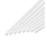 sourcing map 10Pcs ABS Plastic Rod Square Solid Bar 1/8" x 20" White Smooth Plastic Tube Rods for Handwork Model Material,DIY Sand Table,Architectural Model Making