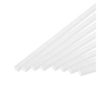 sourcing map 10Pcs ABS Plastic Rod Square Solid Bar 3/8" x 10" White Smooth Plastic Tube Rods for Handwork Model Material,DIY Sand Table,Architectural Model Making