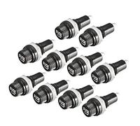 sourcing map 10pcs AC 10A 250V 5mm x 20mm Black Electrical Panel Mounted Screw Cap Fuse Holder