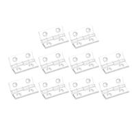 sourcing map 10Pcs Acrylic Hinges, 1.8 x 1.38 Inch Hardware Folding Hinges with Mounting Hole Piano Hinges for Case Box Handicrafts, Clear