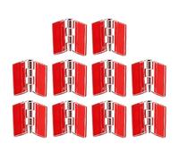 sourcing map 10Pcs Acrylic Hinges, 25x35mm Self-Adhesive Clear Hinge with Stainless Steel Shaft Continuous Piano Hinges for Cabinet Drawer Display Stand