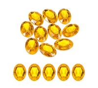 sourcing map 10Pcs Acrylic Oval Gems 30x40 mm Flat Back Artificial Rhinestones for DIY Crafts Bead Wedding Party Face Painting Jewelry Making Gold
