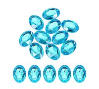 sourcing map 10Pcs Acrylic Oval Gems 30x40 mm Flat Back Artificial Rhinestones for DIY Crafts Bead Wedding Party Face Painting Jewelry Making Aquamarine