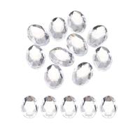 sourcing map 10Pcs Acrylic Oval Gems 30x40 mm Flat Back Artificial Rhinestones for DIY Crafts Bead Wedding Party Face Painting Jewelry Making White
