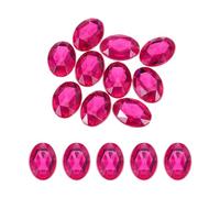 sourcing map 10Pcs Acrylic Oval Gems 30x40 mm Flat Back Artificial Rhinestones for DIY Crafts Bead Wedding Party Face Painting Jewelry Making Rose Red