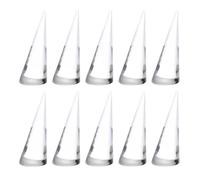sourcing map 10Pcs Acrylic Ring Display Holder Solid Cone Shape Jewelry Showcase Stand Wedding Rings Organizer for Jewelry Store Bedroom (Clear)