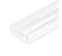 sourcing map 10pcs Acrylic Square Rods 3/20" x 12" Clear Acrylic Dowel Rods Sticks Acrylic Plastic Sticks Strip for DIY Crafts Lighting Gardening Decorations - 4mm x 300mm