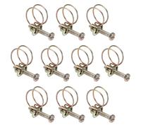 sourcing map 10pcs Adjustable Double Wire Hose Clamp 19-22mm Carbon Steel Wire Hose Clips Pipe Tube Clamps for Dust Collection Rubber PVC Pool Pump Hose