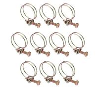 sourcing map 10pcs Adjustable Double Wire Hose Clamp 31-35mm Carbon Steel Wire Hose Clips Pipe Tube Clamps for Dust Collection Rubber PVC Pool Pump Hose