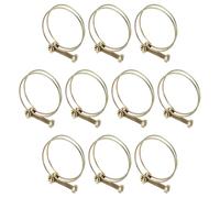 sourcing map 10pcs Adjustable Double Wire Hose Clamp 51-55mm Carbon Steel Wire Hose Clips Pipe Tube Clamps for Dust Collection Rubber PVC Pool Pump Hose