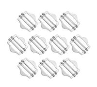 sourcing map 10Pcs Adjustable Slide Buckle, 1-3/16"(30mm) Metal Strap Buckle for Suit Vest Purse Bag Hardware Making Supplies Backpack Replacement Keeper, Silver