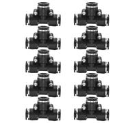 sourcing map 10pcs Air Line Fitting g 1/4" Push to Connect Branch Tee Pneumatic Quick Union 3 Way Air Line Hose for Water Air Oil Pipe