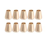 sourcing map 10Pcs Alloy Bell End Stoppers, 14mm x 12mm Cord Ends Lock Toggle Cap End Stopper Rope Fasteners for Clothes Backpack Drawstring, Gold