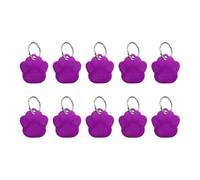 sourcing map 10Pcs Aluminum Engraving Blanks Tags, Metal Blank Tags Stamping Dog Paw with 10 Keychain Blank Bulk Dog Tag for DIY Personalized Pet Tag, Purple