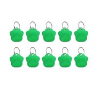 sourcing map 10Pcs Aluminum Engraving Blanks Tags, Metal Blank Tags Stamping Dog Paw with 10 Keychain Blank Bulk Dog Tag for DIY Personalized Pet Tag, Green